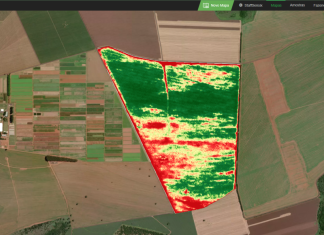 imagem de drone - sensix, vista de cima com parte da vegetação em verde e vermelho
